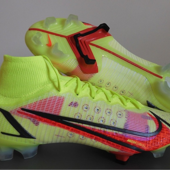 Nike Mercurial Superfly 8 Elite FG Volt Black Bright Crimson - Picture 1 of 4